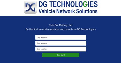 Join the DG Technologies Mailing List!