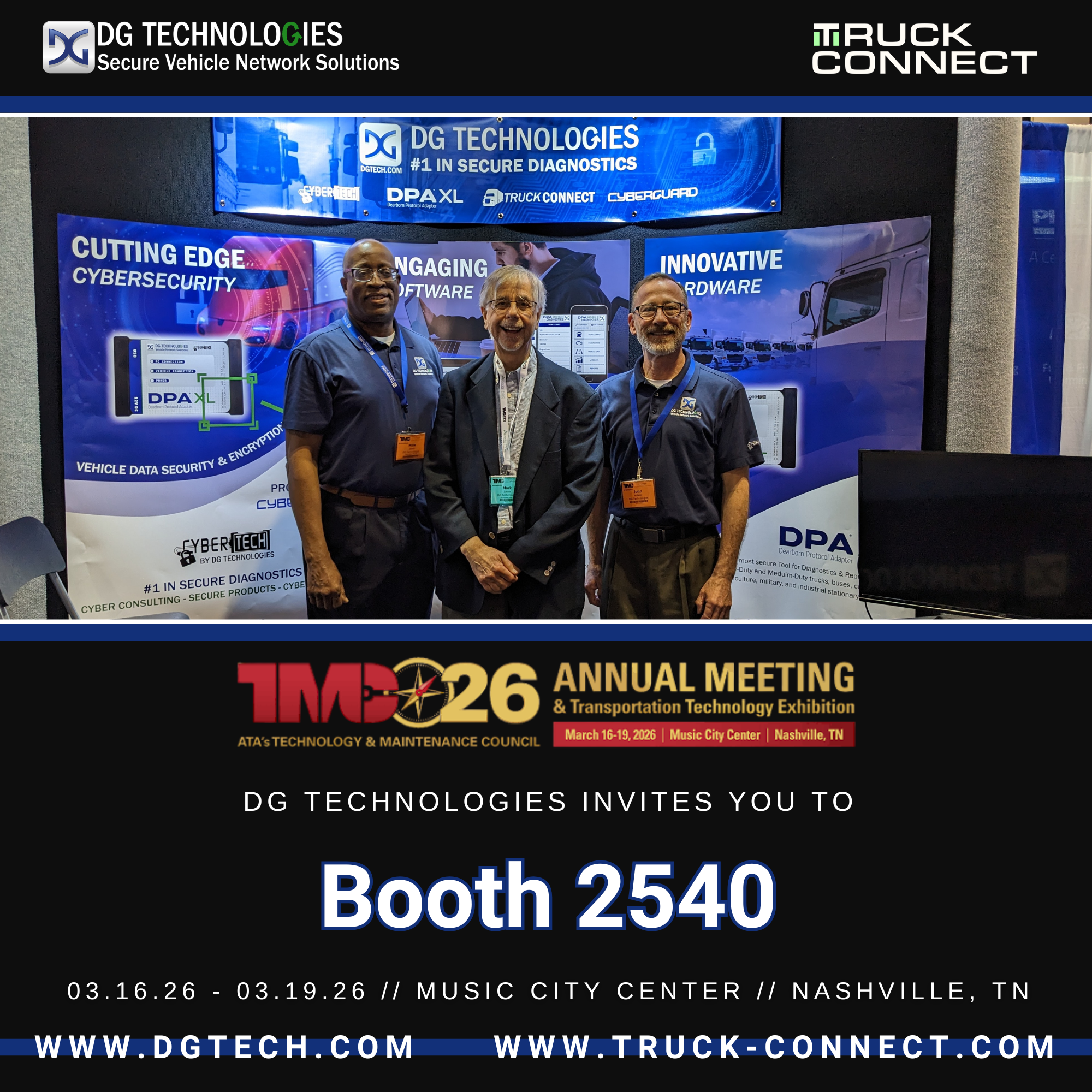 DG Technologies at their TMC trade show booth