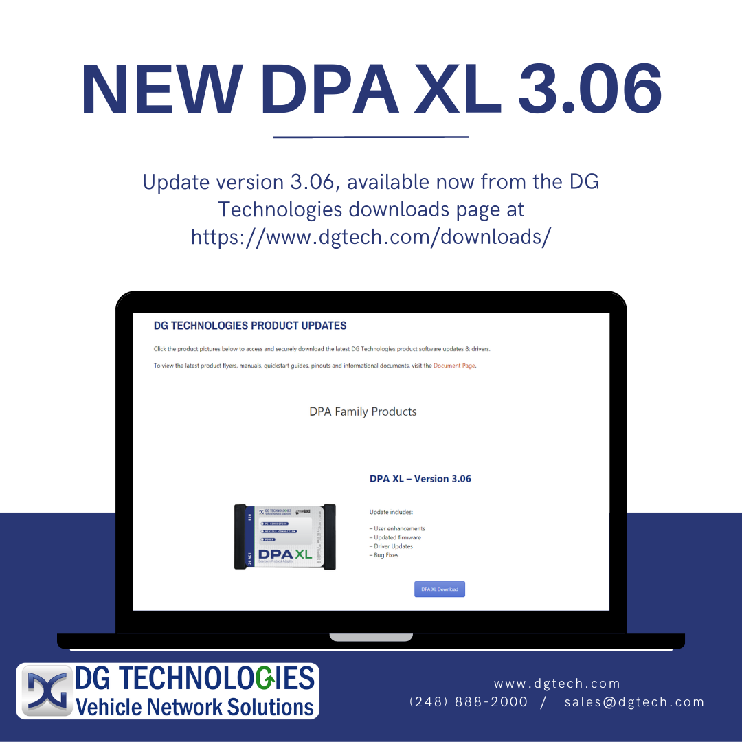 New DPA XL Version 3.06, Available Now from DG Technologies!