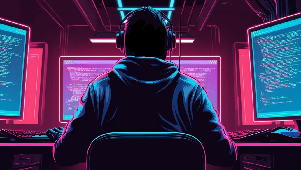 Made by Canva AI. A hacker for the 7 stages of the cyber kill chain article